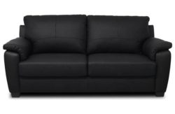 HOME Antonio Large Leather Sofa - Black